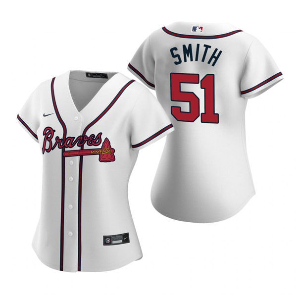Womens Atlanta Braves #51 Will Smith Nike Home White Cool Base Jersey