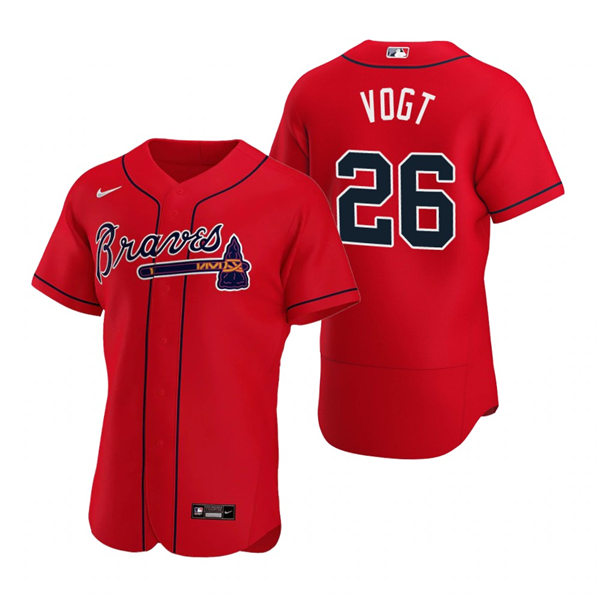Mens Atlanta Braves #26 Stephen Vogt Nike Red Alternate Cool Base Jersey 