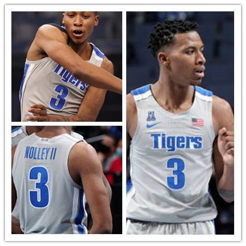 Mens Memphis Tigers #3 Landers Nolley II Nike 2020 Grey Tigers College Basketball Jersey