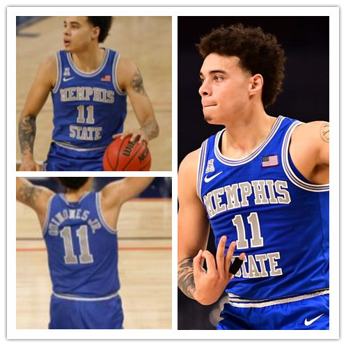 Mens Memphis Tigers #11 Lester Quinones Jr Nike 2018 Blue Memphis State College Basketball Jersey