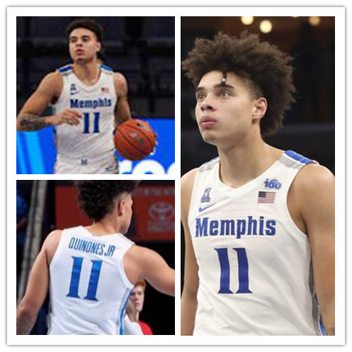 Mens Memphis Tigers #11 Lester Quinones Jr Nike 2020 White Memphis College Basketball Jersey