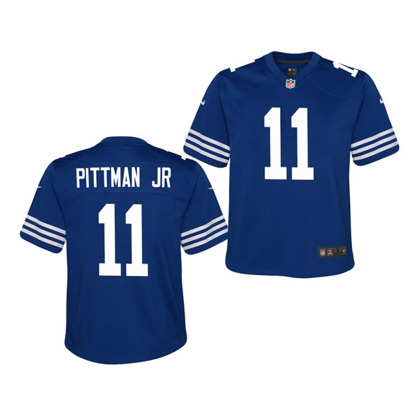 Youth Indianapolis Colts #11 Michael Pittman Jr. Nike Royal Alternate Retro Vapor Limited Jersey