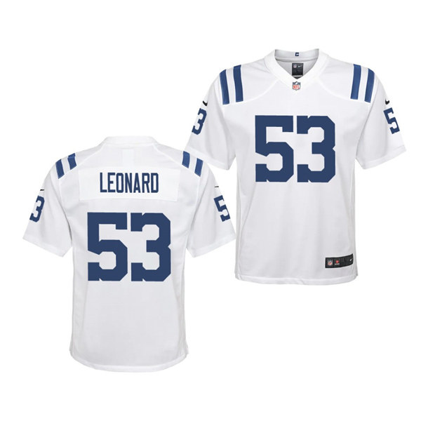 Youth Indianapolis Colts #53 Darius Leonard Nike White Vapor Limited Jersey 