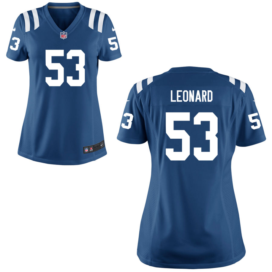Womens Indianapolis Colts #53 Darius Leonard  Nike Royal Vapor Limited Jersey 