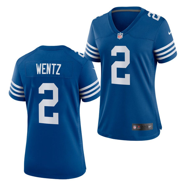 Womens Indianapolis Colts #2 Carson Wentz Nike Royal Alternate Retro Vapor Limited Jersey