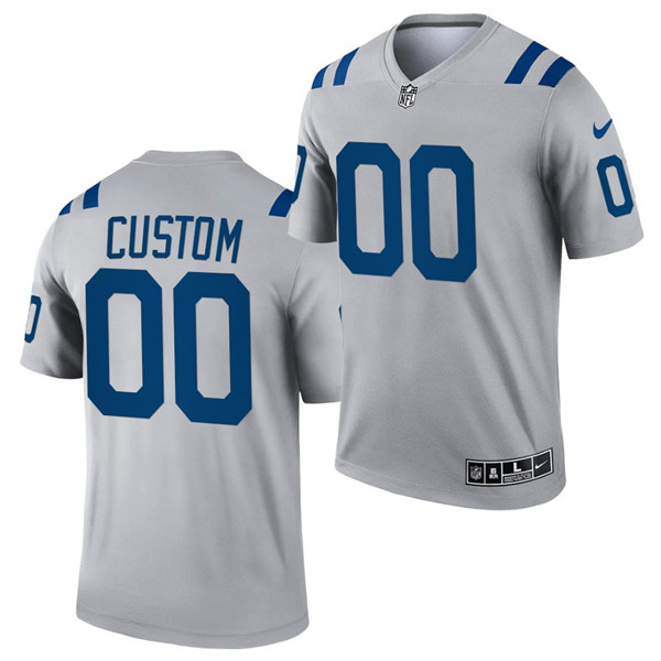 Men Indianapolis Colts Custom Buddy Young Lenny Moore Art Donovan Marshall Faulk Nike Gray Inverted Legend Jersey