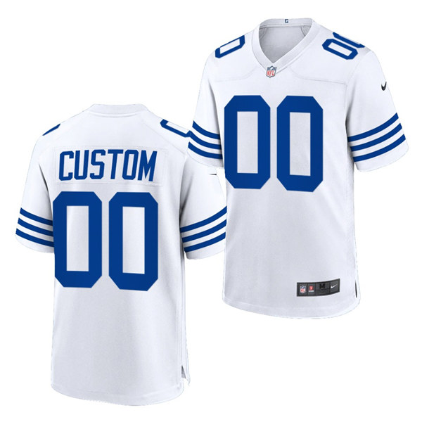 Mens Indianapolis Colts Custom Marshall Faulk Johnny Unitas Reggie Wayne Robert Mathis Nike White Alternate Retro Vapor Limited Jersey