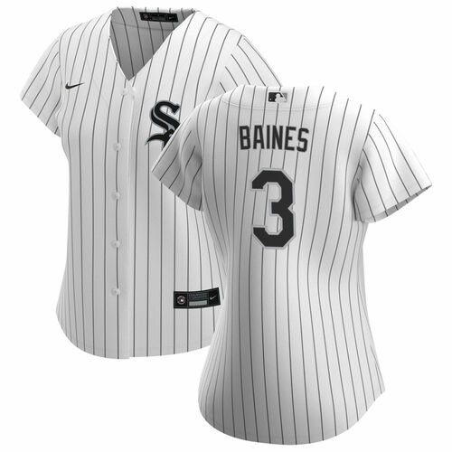 Womens Chicago White Sox #3 Harold Baines Nike White Home Jersey