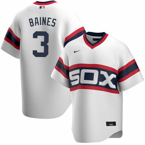 Mens Chicago White Sox Retired Player #3 Harold Baines Nike White Cooperstown Collection Home Jersey 