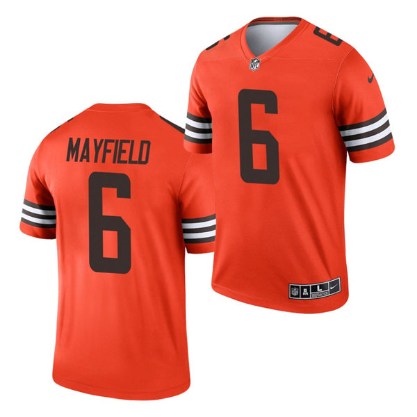 Mens Cleveland Browns #6 Baker Mayfield Nike Orange 2021 Inverted Legend Jersey