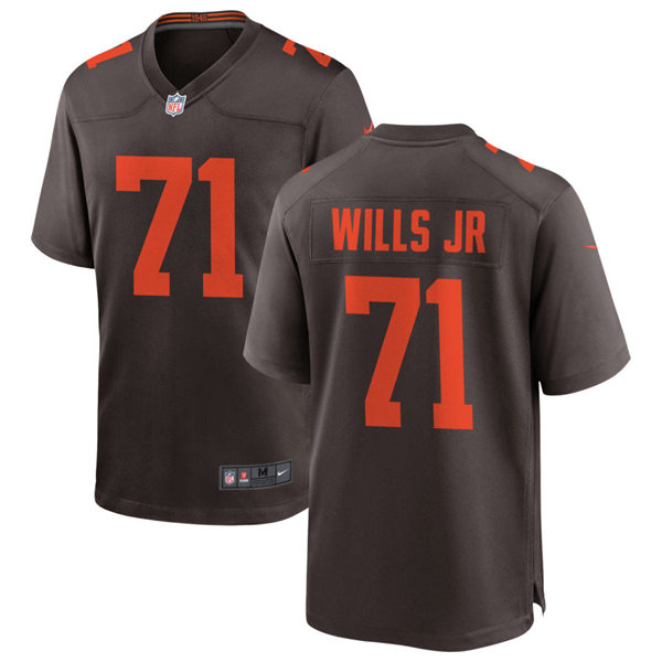 Mens Cleveland Browns #71 Jedrick Wills Jr. Nike Brown Alternate Player Vapor Limited Jersey