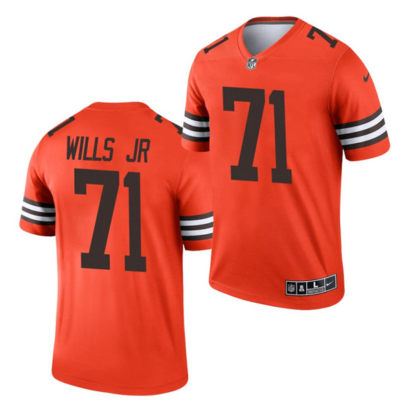Mens Cleveland Browns #71 Jedrick Wills Jr. Nike Orange 2021 Inverted Legend Jersey