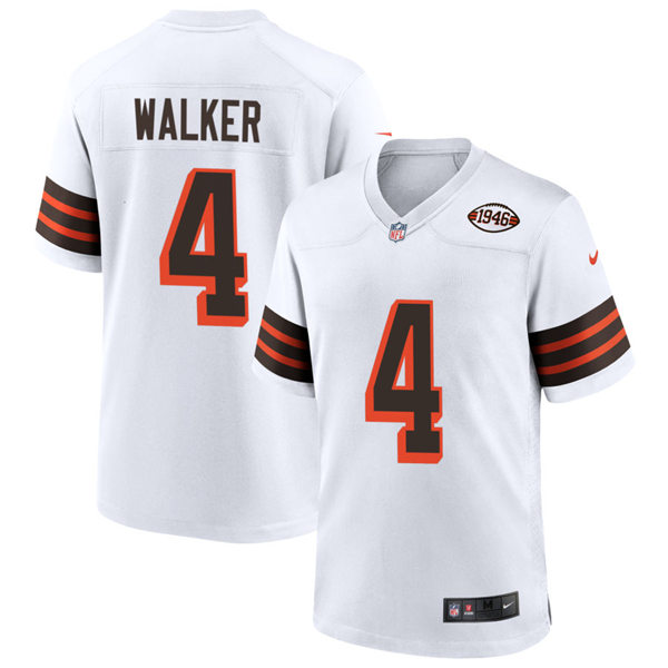 Mens Cleveland Browns #4 Anthony Walker Jr. Nike 2021 White Retro 1946 75th Anniversary Jersey