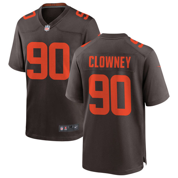 Mens Cleveland Browns #90 Jadeveon Clowney Nike Brown Alternate Player Vapor Limited Jersey