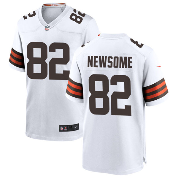 Mens Cleveland Browns Retired Player #82 Ozzie Newsome Nike White Away Vapor Limited Jersey