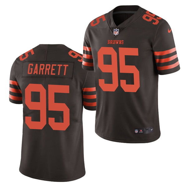 Mens Cleveland Browns #95 Myles Garrett  Nike Brown Color Rush Legend Player Jersey 