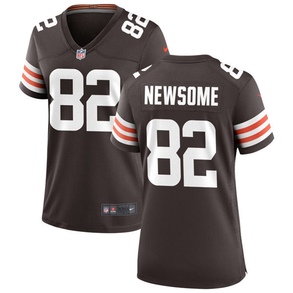 Womens Cleveland Browns Retired Player #82 Ozzie Newsome Nike Brown Home Vapor Limited Jersey