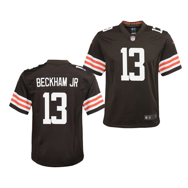 Youth Cleveland Browns #13 Odell Beckham Jr. Nike Brown Home Vapor Limited Jersey