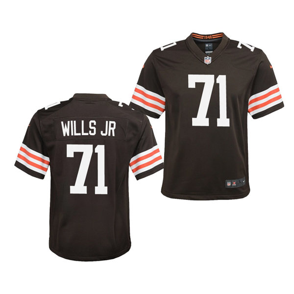 Youth Cleveland Browns #71 Jedrick Wills Jr. Nike Brown Home Vapor Limited Jersey