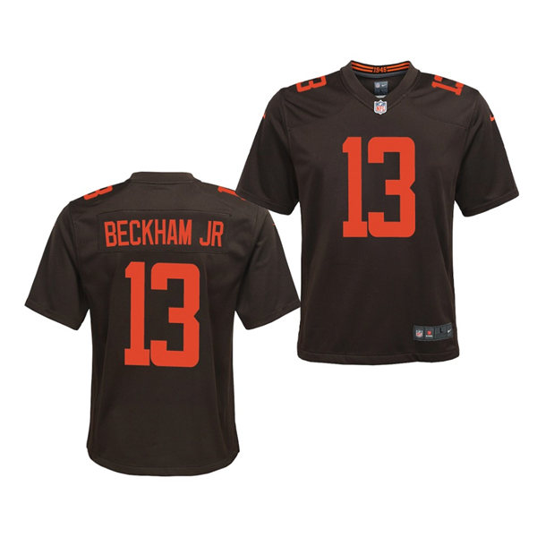 Youth Cleveland Browns #13 Odell Beckham Jr. Nike Brown Alternate Vapor Limited Jersey