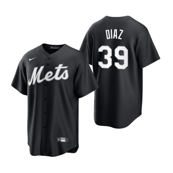 Mens New York Mets #39 Edwin Diaz Nike Stitched 2021 Black Fashion Jersey
