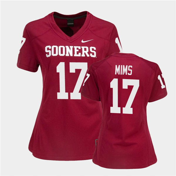 Womens Oklahoma Sooners #17 Marvin Mims Jr. Crimson Jordan College Football Game Jersey