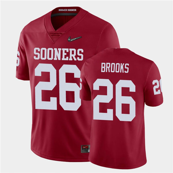 Mens Oklahoma Sooners #26 Kennedy Brooks Crimson Jordan College Football Game Jersey