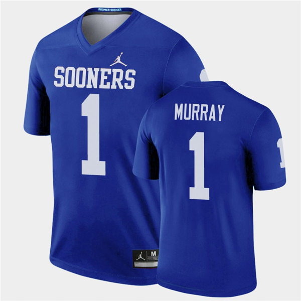 Mens Oklahoma Sooners #1 Kyler Murray Blue Jordan Legend College Football Jersey