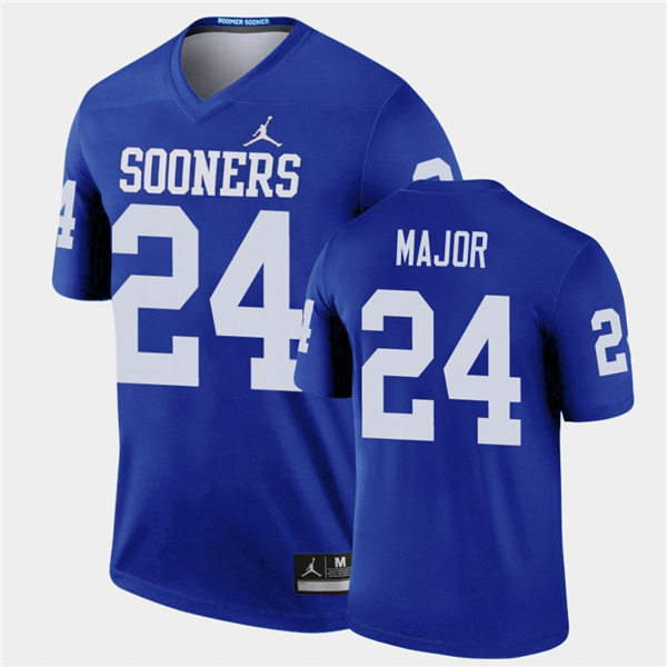 Mens Oklahoma Sooners #24 Marcus Major Blue Jordan Legend College Football Jersey