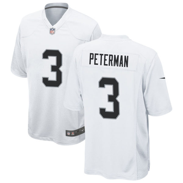 Mens Las Vegas Raiders #3 Nathan Peterman Nike White Vapor Limited Jersey
