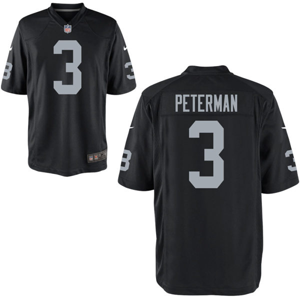 Mens Las Vegas Raiders #3 Nathan Peterman Nike Black Vapor Limited Jersey  