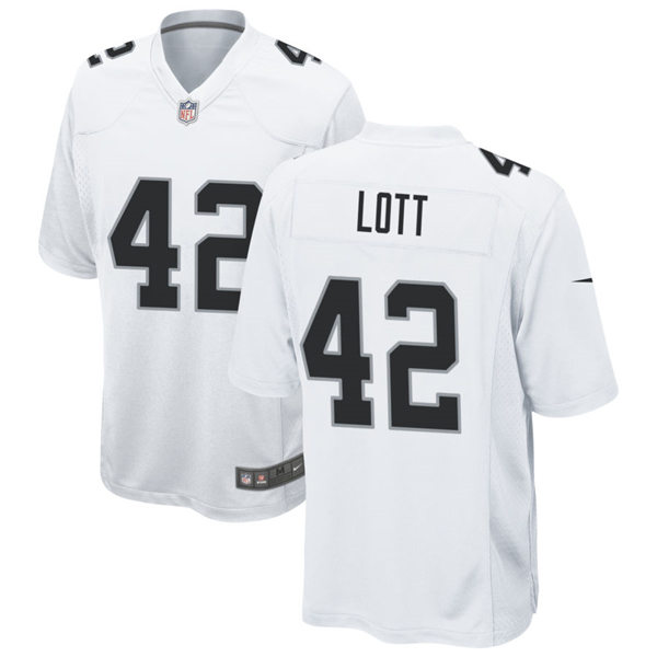 Youth Las Vegas Raiders Retired Player #42 Ronnie Lott Nike White Vapor Limited Jersey  