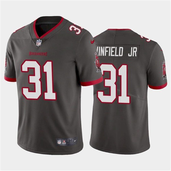 Mens Tampa Bay Buccaneers #31 Antoine Winfield Jr Nike Pewter Alternate Vapor Limited Jersey