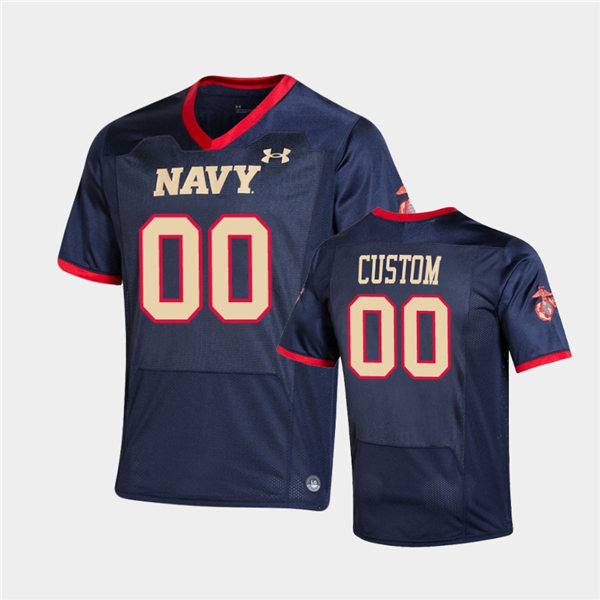 Youth Navy Midshipmen Custom Under Armour Navy USMC Special Game Football Jersey