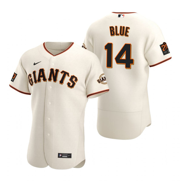 Mens San Francisco Giants Retired Player #14 Vida Blue Nike Cream Home Flexbase Jersey