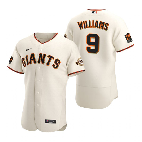 Mens San Francisco Giants Retired Player #9 Matt Williams Nike Cream Home Flexbase Jersey