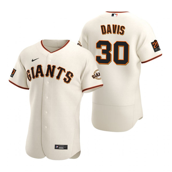 Mens San Francisco Giants Retired Player #30 Chili Davis Nike Cream Home Flexbase Jersey