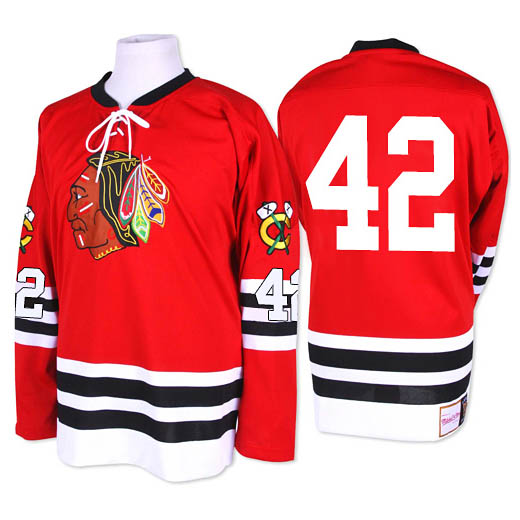 Mens Chicago Blackhawks #42 Joakim Nordstrom Red 1960-61 CCM Throwback Jersey