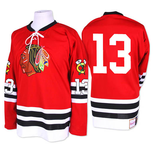 Mens Chicago Blackhawks #13 Daniel Carcillo Red 1960-61 CCM Throwback Jersey