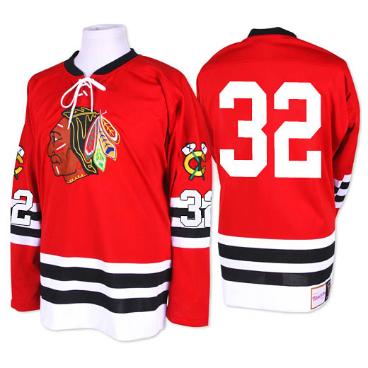 Mens Chicago Blackhawks #32 Michal Rozsival Red 1960-61 CCM Throwback Jersey