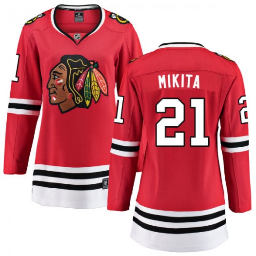 Womens Chicago Blackhawks Retired Player #21 Stan Mikita Adidas Home Red Jersey