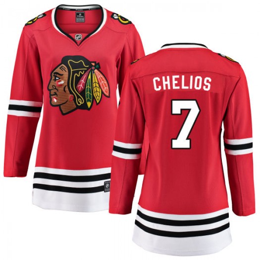 Womens Chicago Blackhawks Retired Player #7 Chris Chelios Adidas Home Red Jersey
