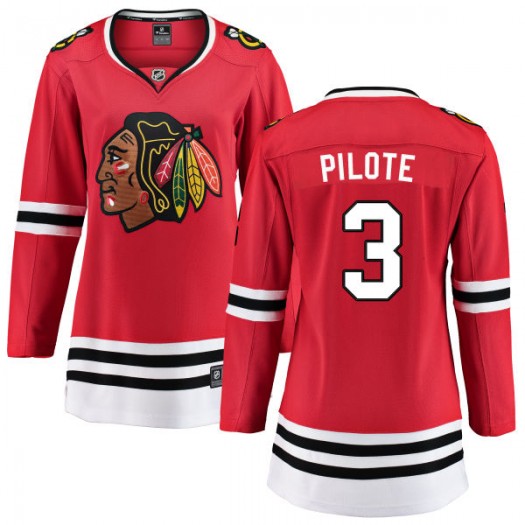 Womens Chicago Blackhawks Retired Player #3 Pierre Pilote Adidas Home Red Jersey