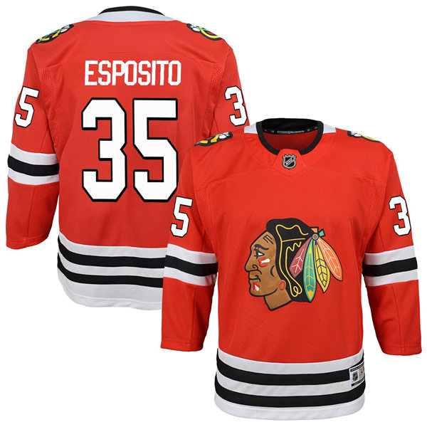 Youth Chicago Blackhawks Retired Player #35 Tony Esposito Adidas Home Red Jersey