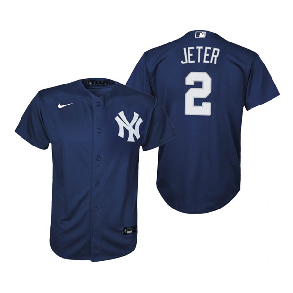 Youth New York Yankees #2 Derek Jeter Nike Navy Alternate Jersey