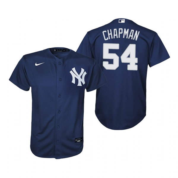 Youth New York Yankees #54 Aroldis Chapman Nike Navy Alternate Jersey