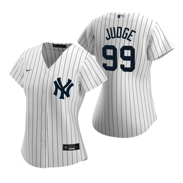 Womens New York Yankees #99 Aaron Judge Nike White Home With Name Jersey