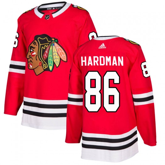 Mens Chicago Blackhawks #86 Mike Hardman Adidas Home Red Jersey