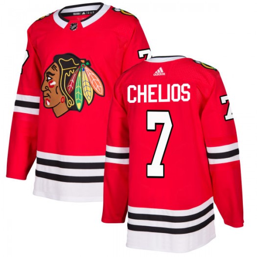 Mens Chicago Blackhawks Retired Player #7 Chris Chelios Adidas Home Red Jersey