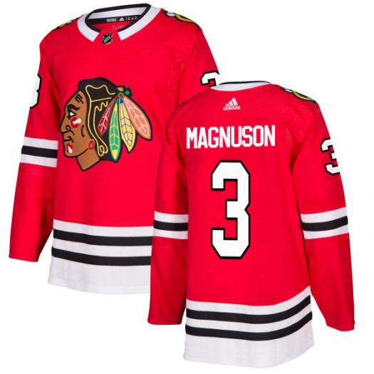 Mens Chicago Blackhawks Retired Player #3 Keith Magnuson Adidas Home Red Jersey